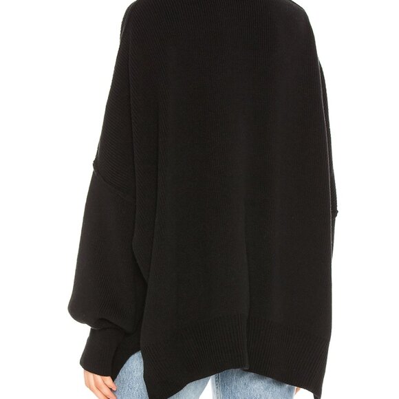 Free People Easy Street Tunic Ribbed Mock Neck Sweater Black | XS - Picture 4 of 5